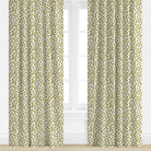 Floral drapery in mustard yellow