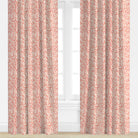 Coral patterend drapery panel in coral