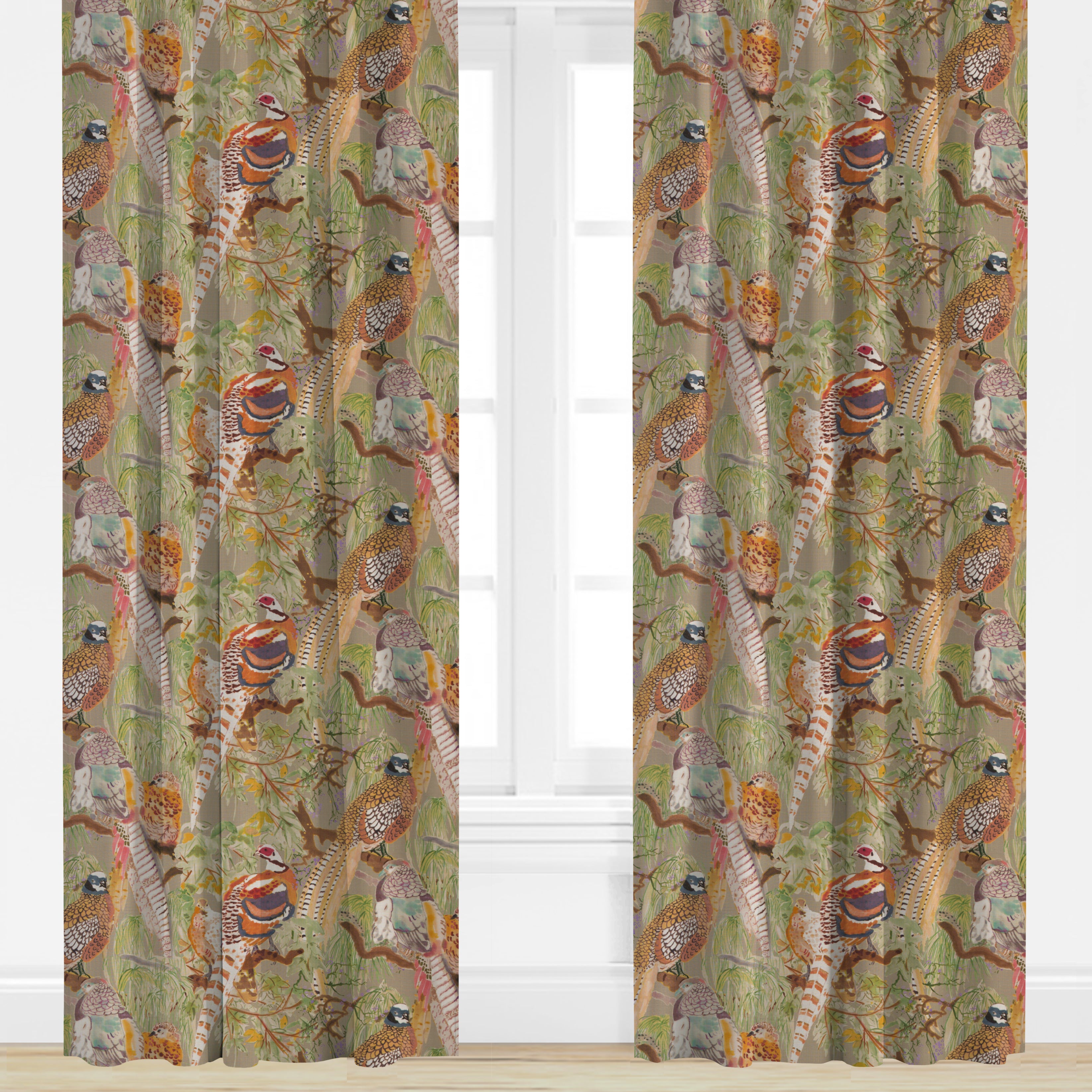 Gamebirds in Stone by Lee Jofa Drapes