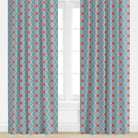 star patterned drapes in red and blue