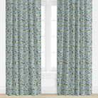 Blue drapery with mallard duck pattern by evelyn henson