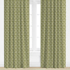 block print Floral Olive green drapes