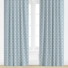 Blue floral block print drapes