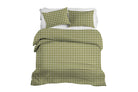 Green checked duvet cover