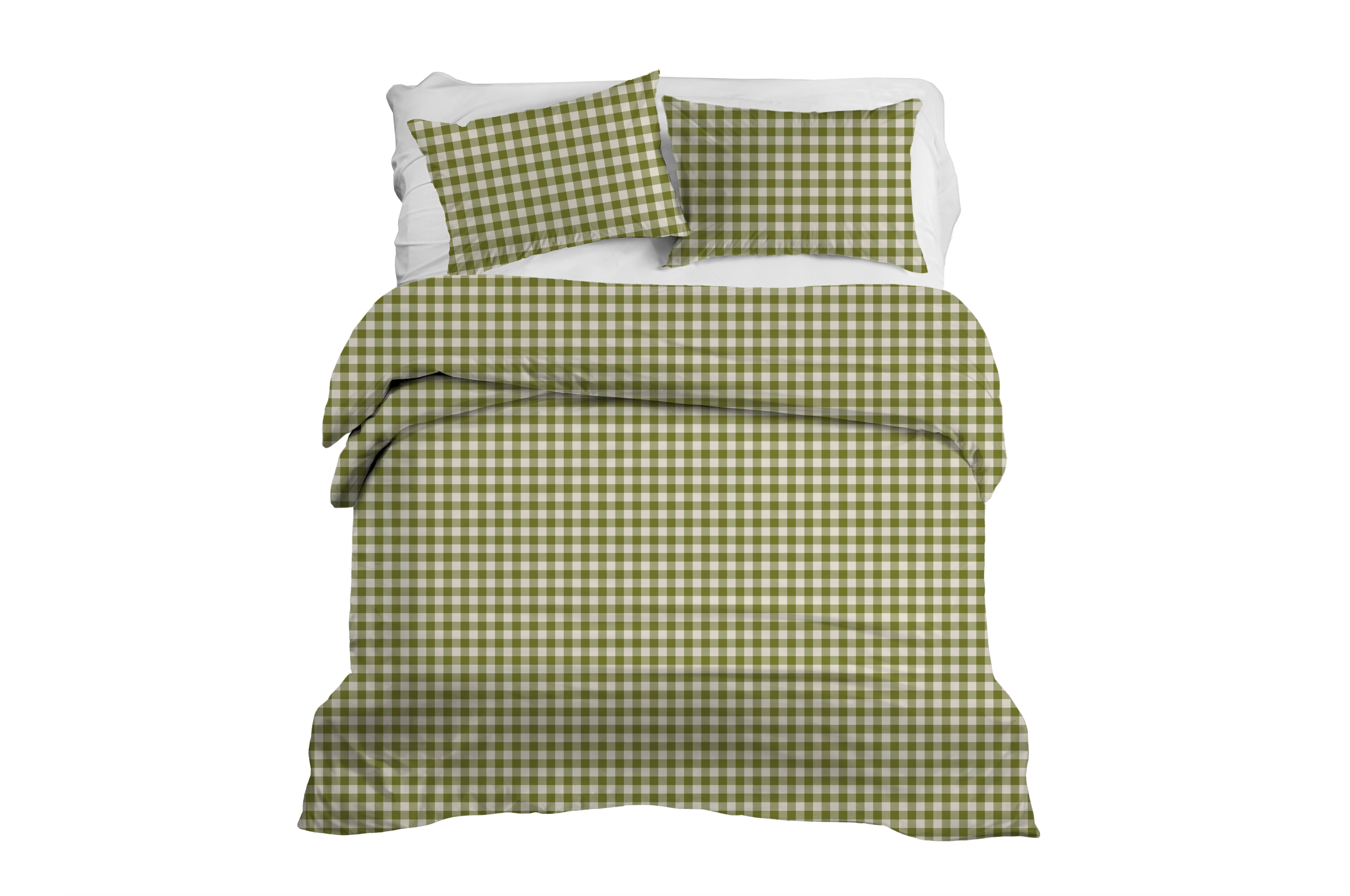 Green checked duvet cover