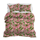 Pink and green floral duvet cover