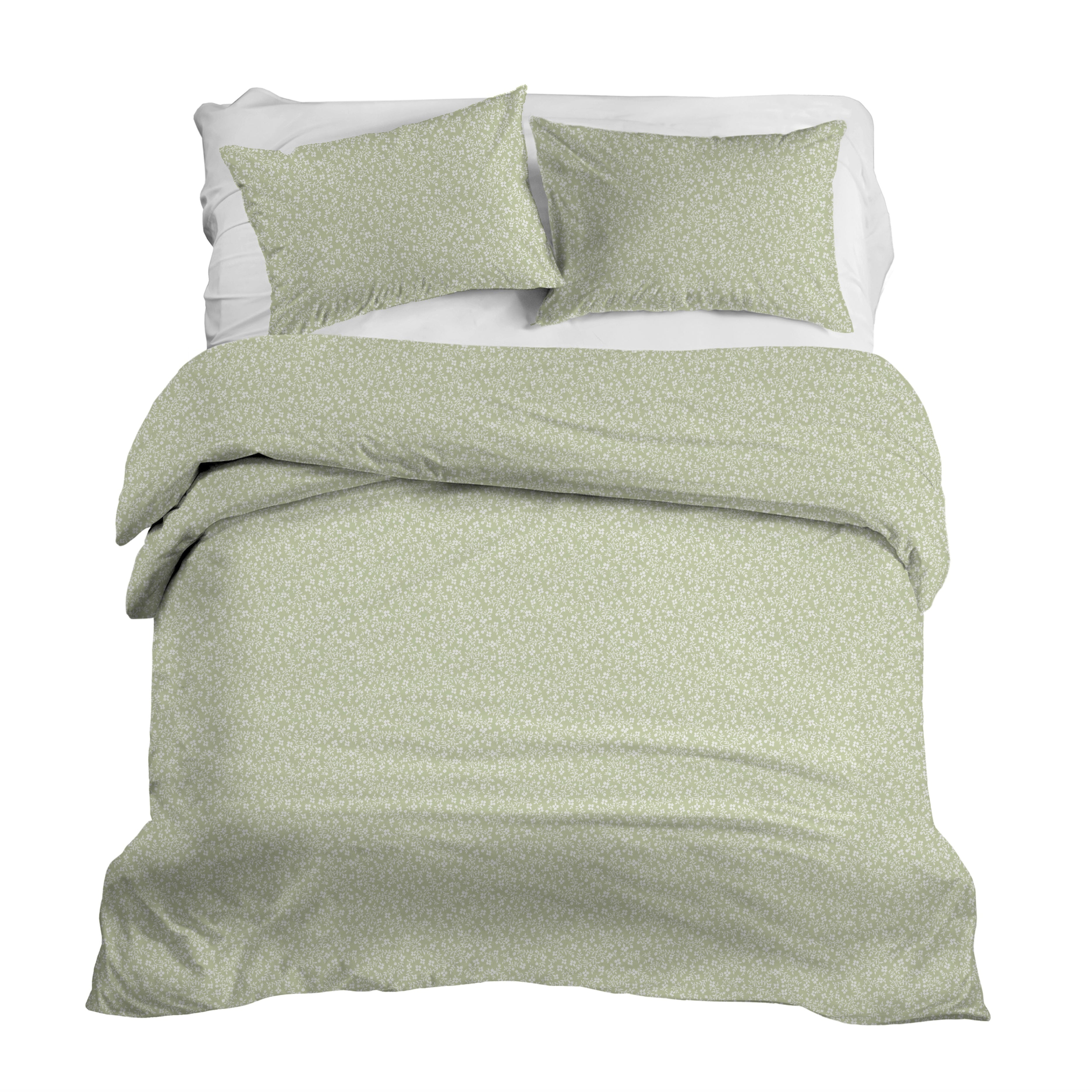 Green floral patterned duvet cover 