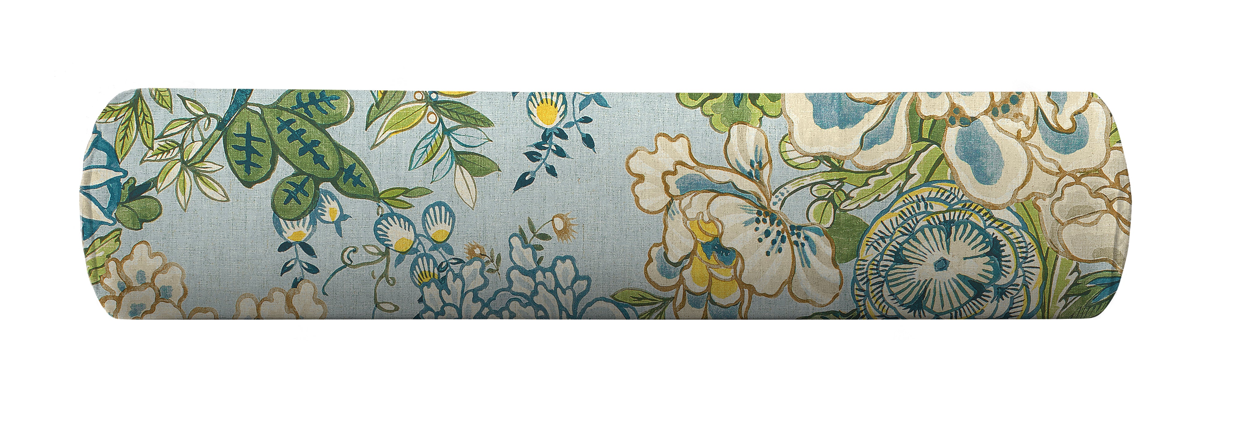 Wheaton Whaley Peony Garden in Spa Blue by Thibaut Bolster