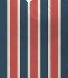 Navy blue and red striped fabric by the yard
