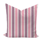 Striped pillow in pink and purple