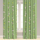 Green floral drapery panel