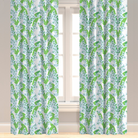 Blue and green floral drapery