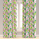 Pink and green floral drapery