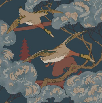 Flying Ducks in Navy by Mulberry Home